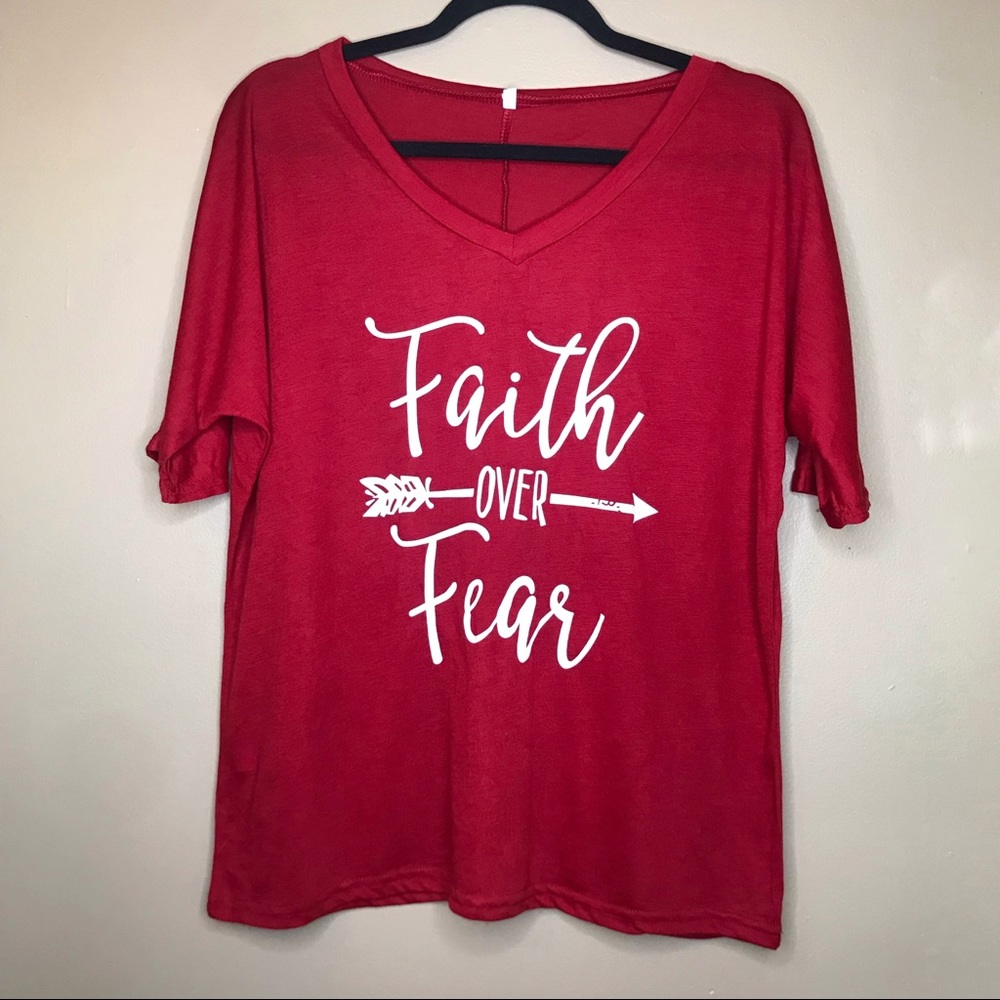 XL Faith over Fear Red T-Shirt